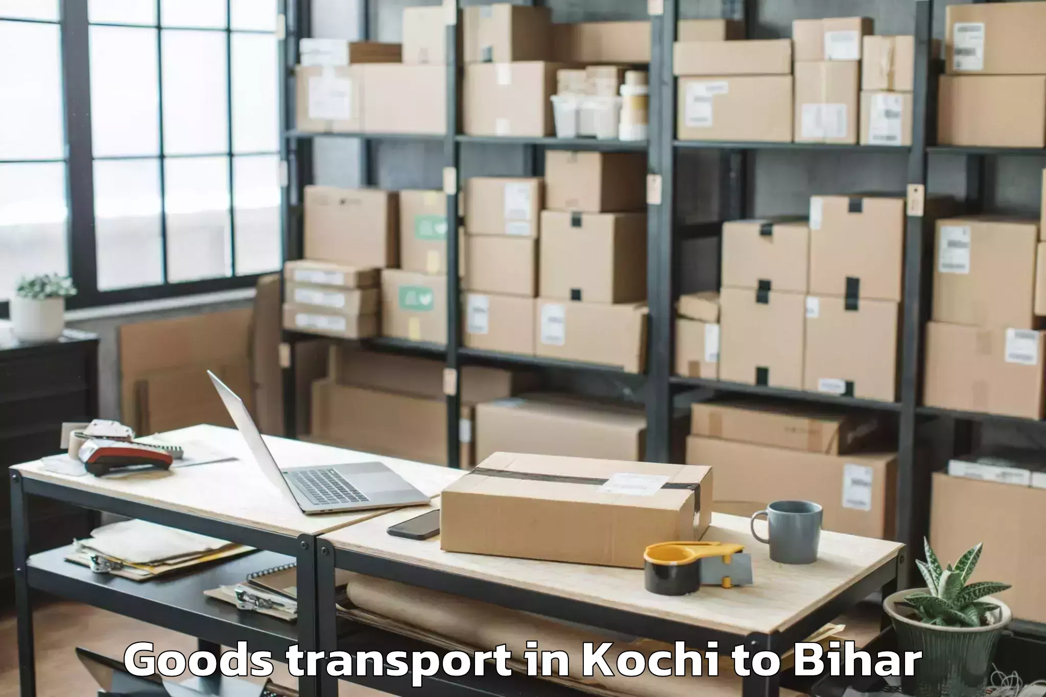 Professional Kochi to Laukaha Goods Transport